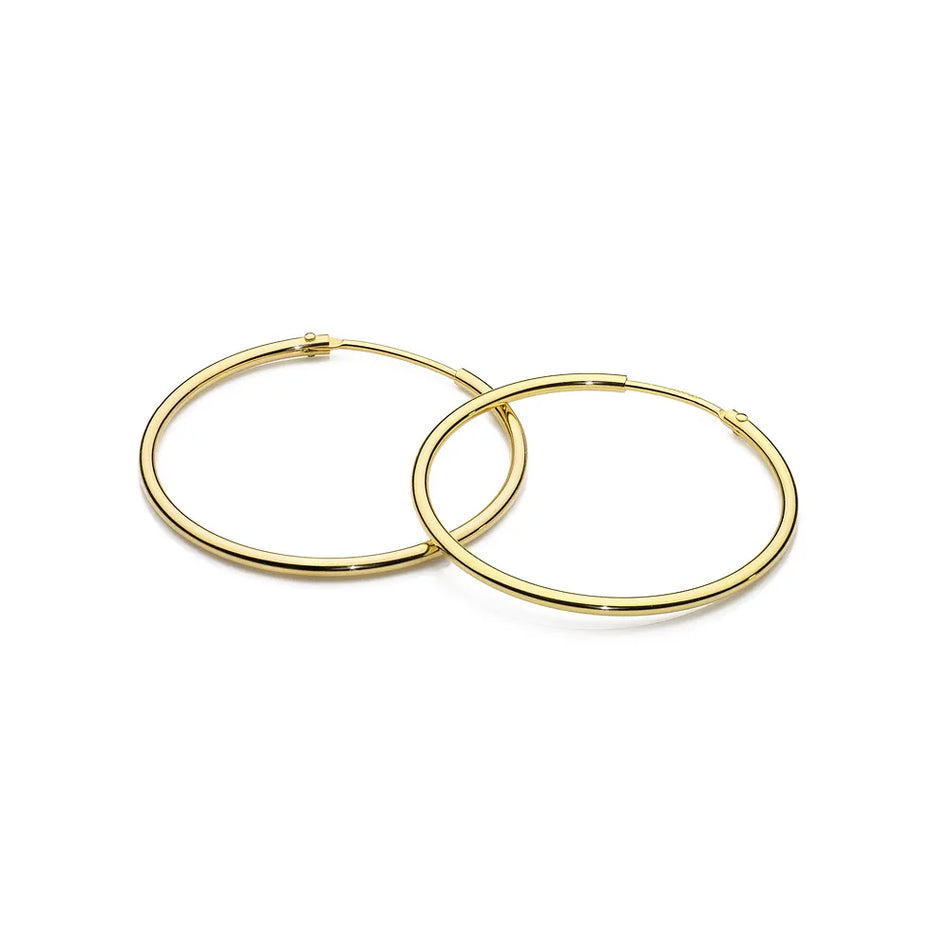 Pozlacené Stříbrné Kruhové zasouvací náušnice