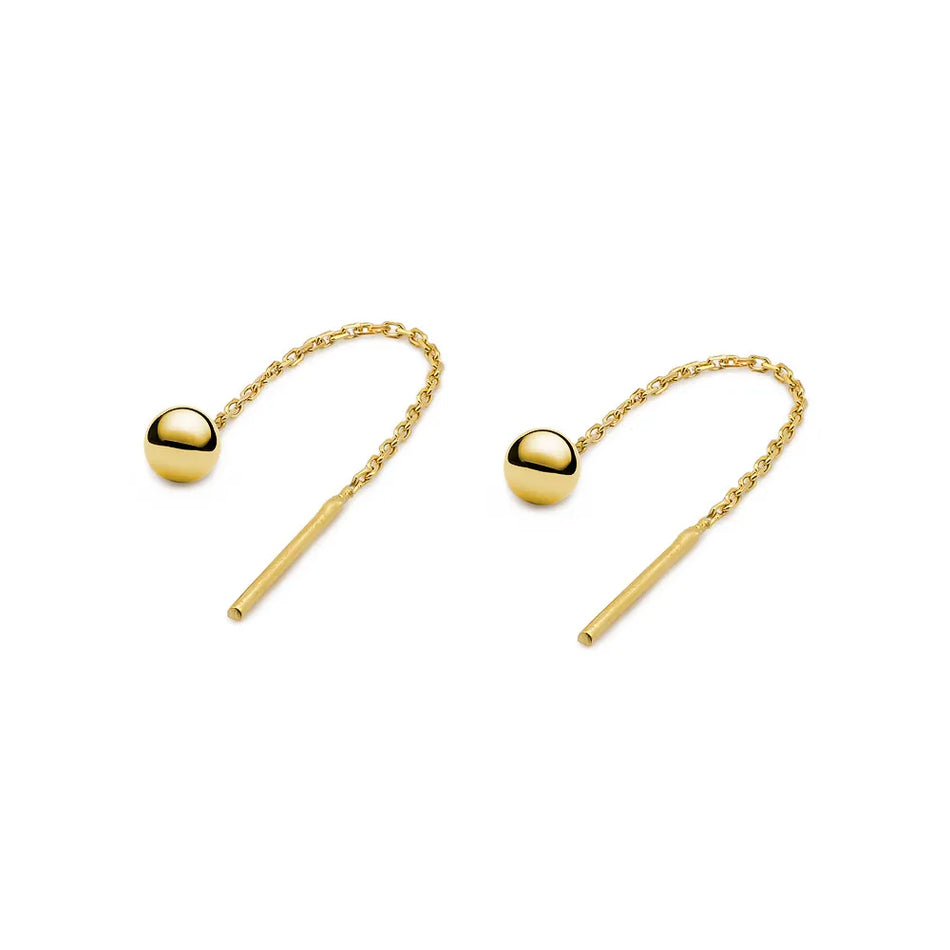 Gold Pull-Through Earrings Beads