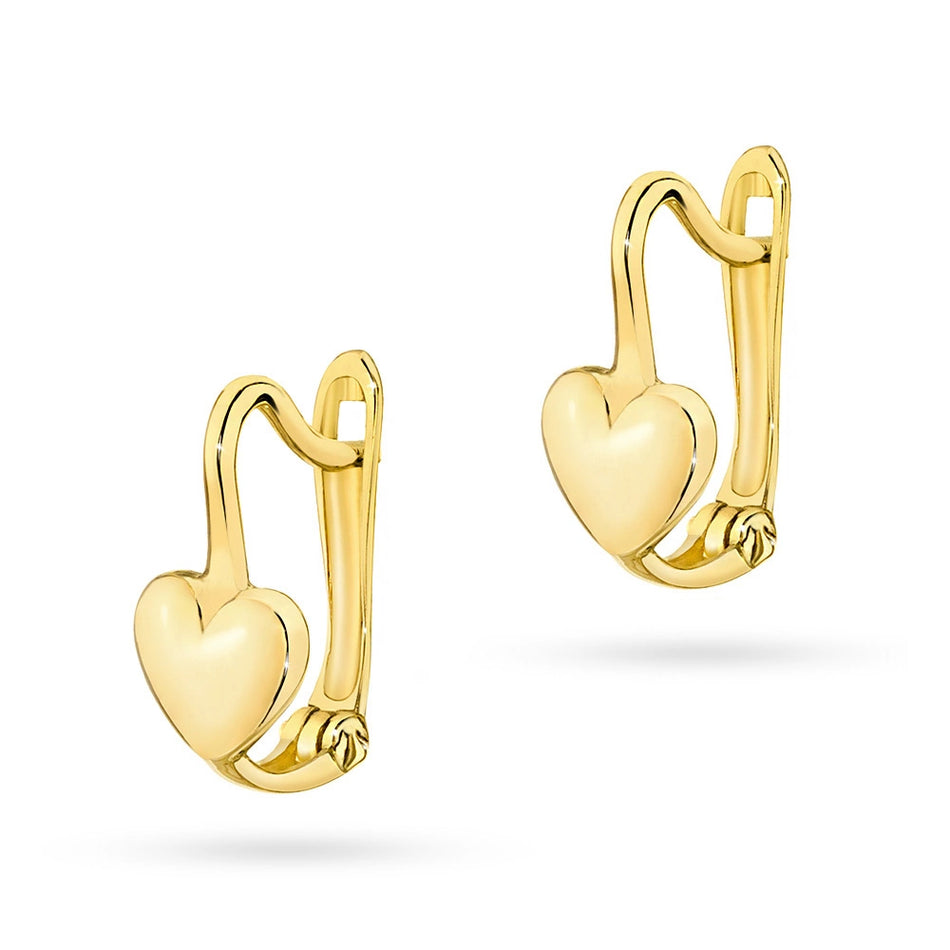 Children's Gold English Clasp Earrings