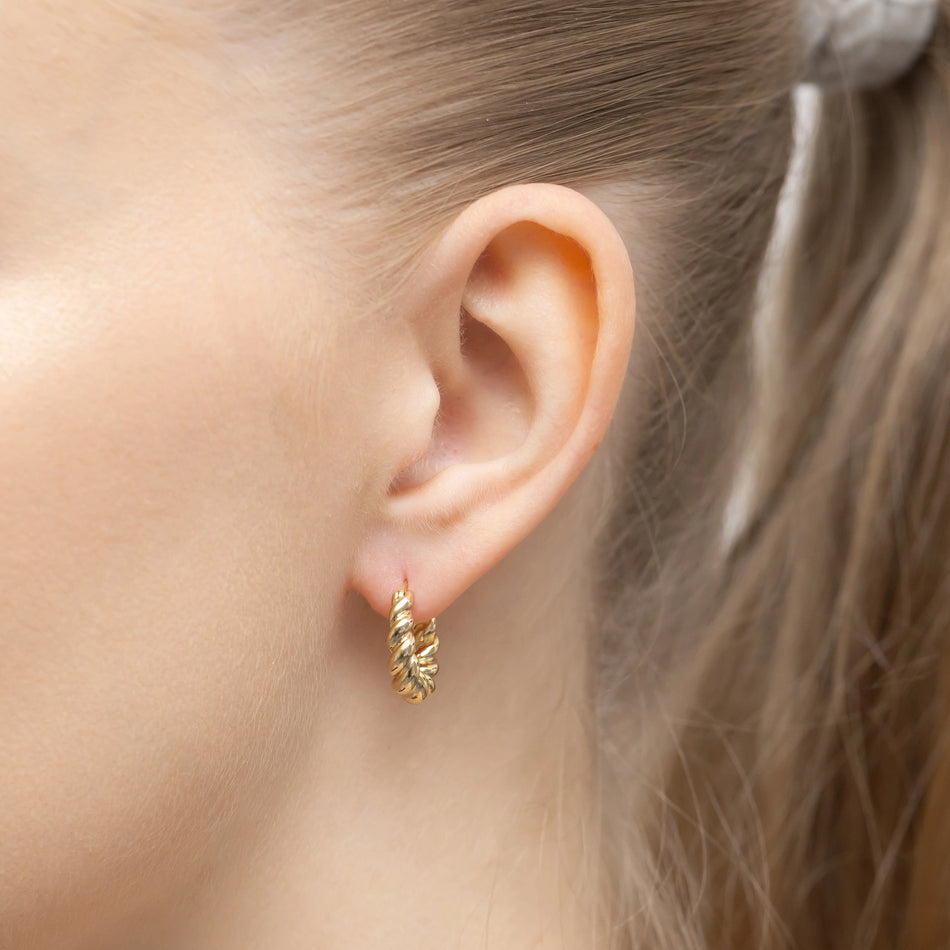 Pozlacené Stříbrné Kruhové zasouvací náušnice