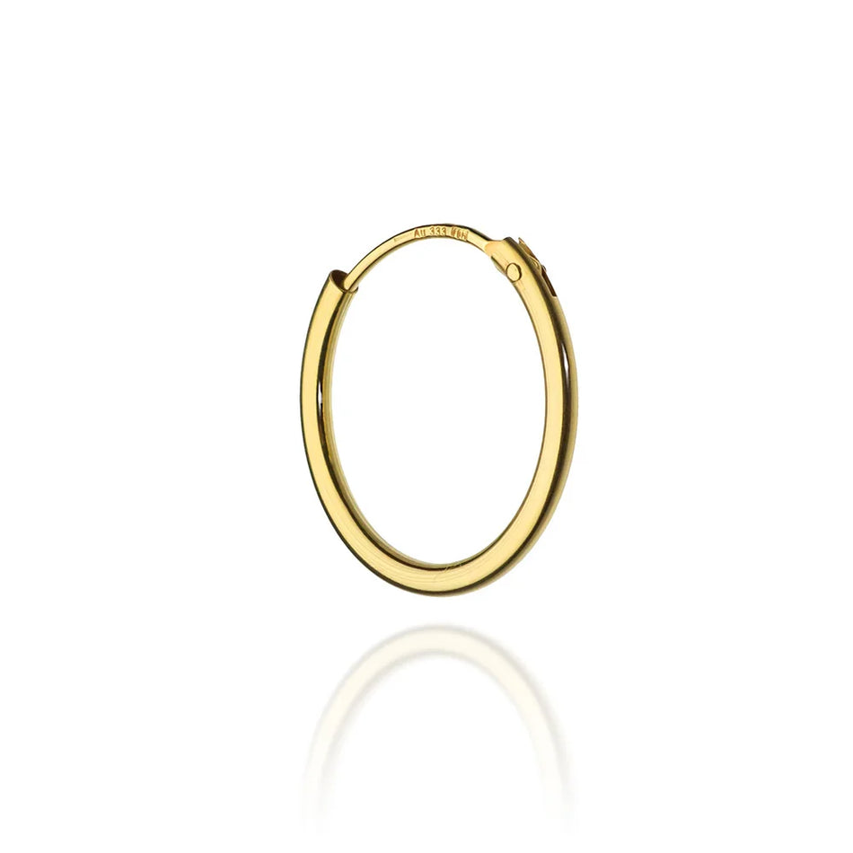 Zlaté kruhové zasouvací náušnice 15mm