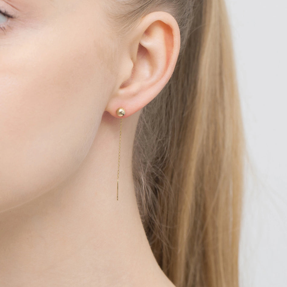 Zlaté provlékací náušnice s korálky