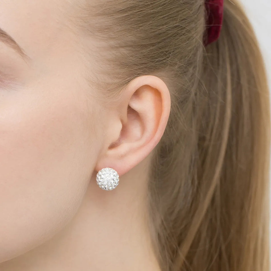 Silver Stud Earrings with Zirconia