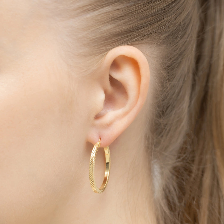 Pozlacené Stříbrné Kruhové zasouvací náušnice