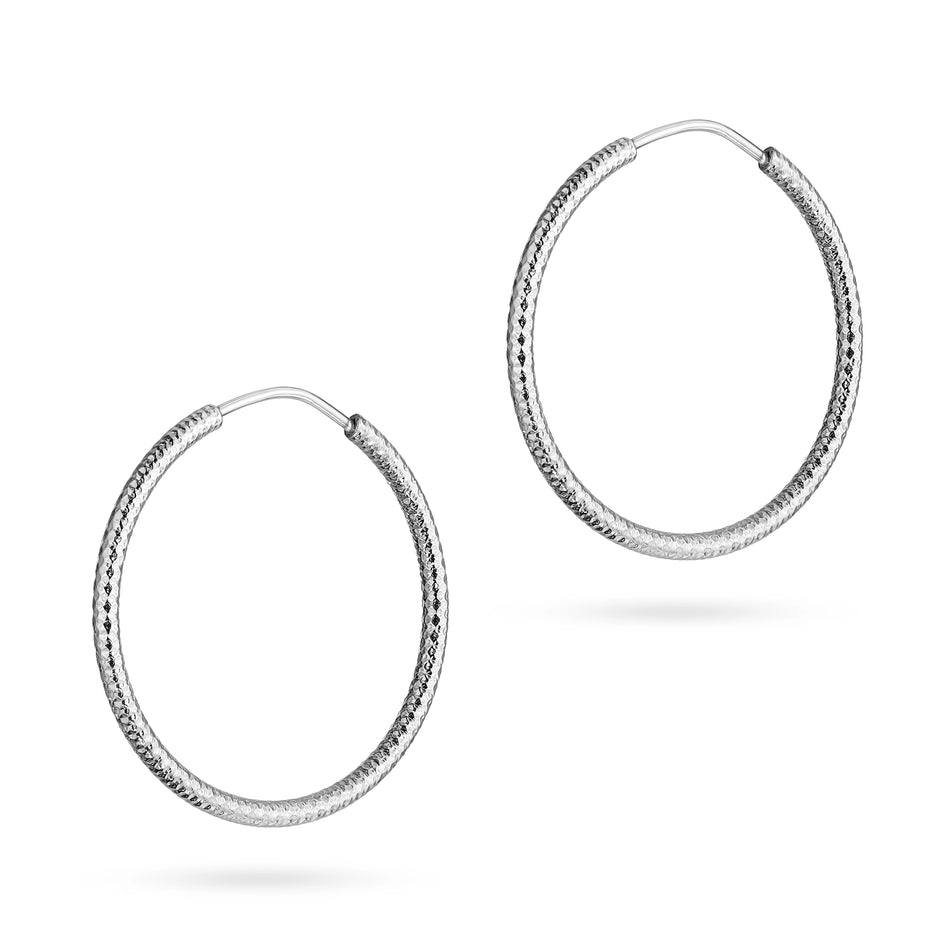 Stříbrný Kruhové zasouvací náušnice