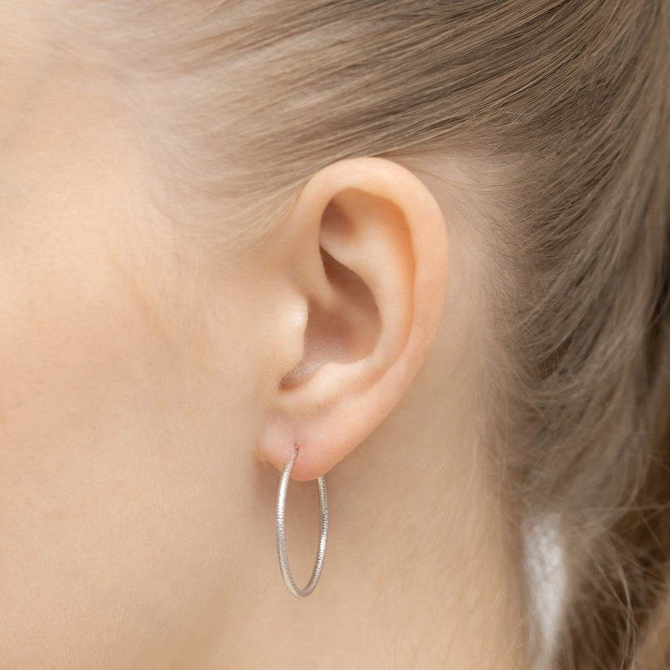 Stříbrný Kruhové zasouvací náušnice