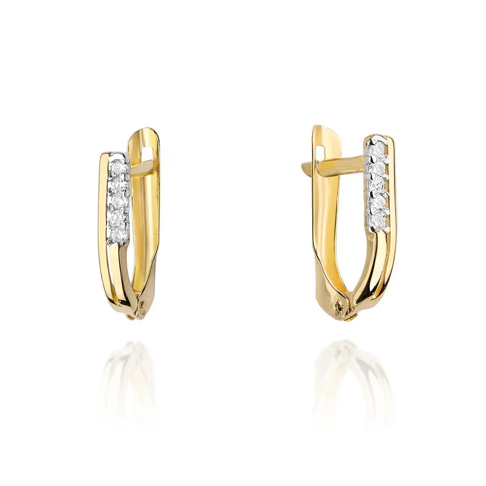 Gold Earrings with 0.15ct Diamonds