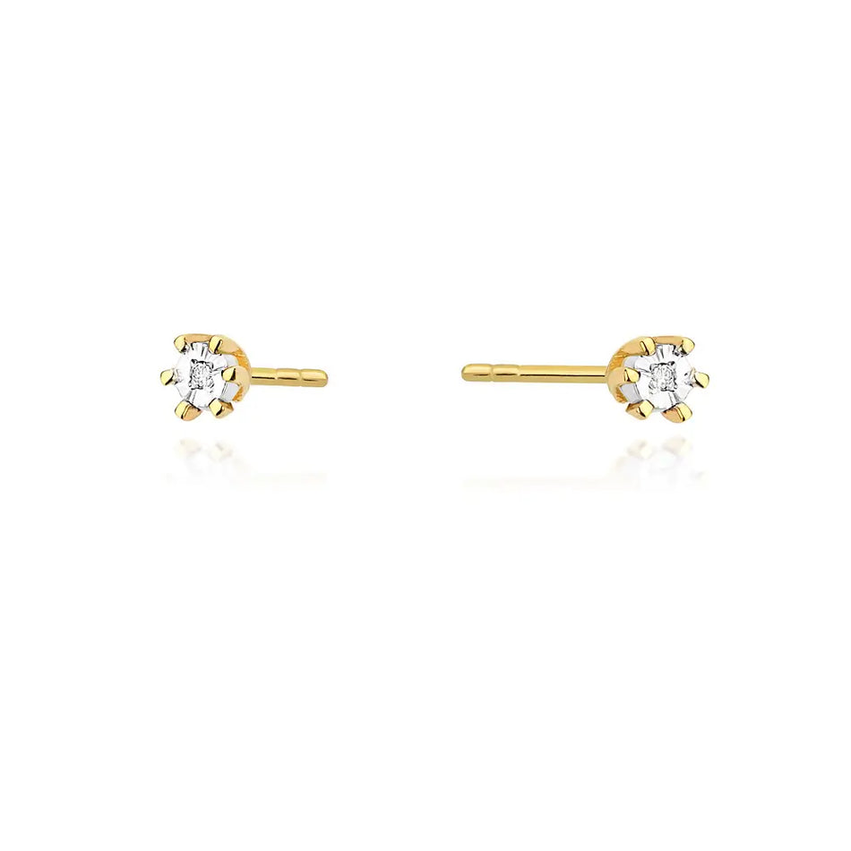 Gold Earrings with Diamonds