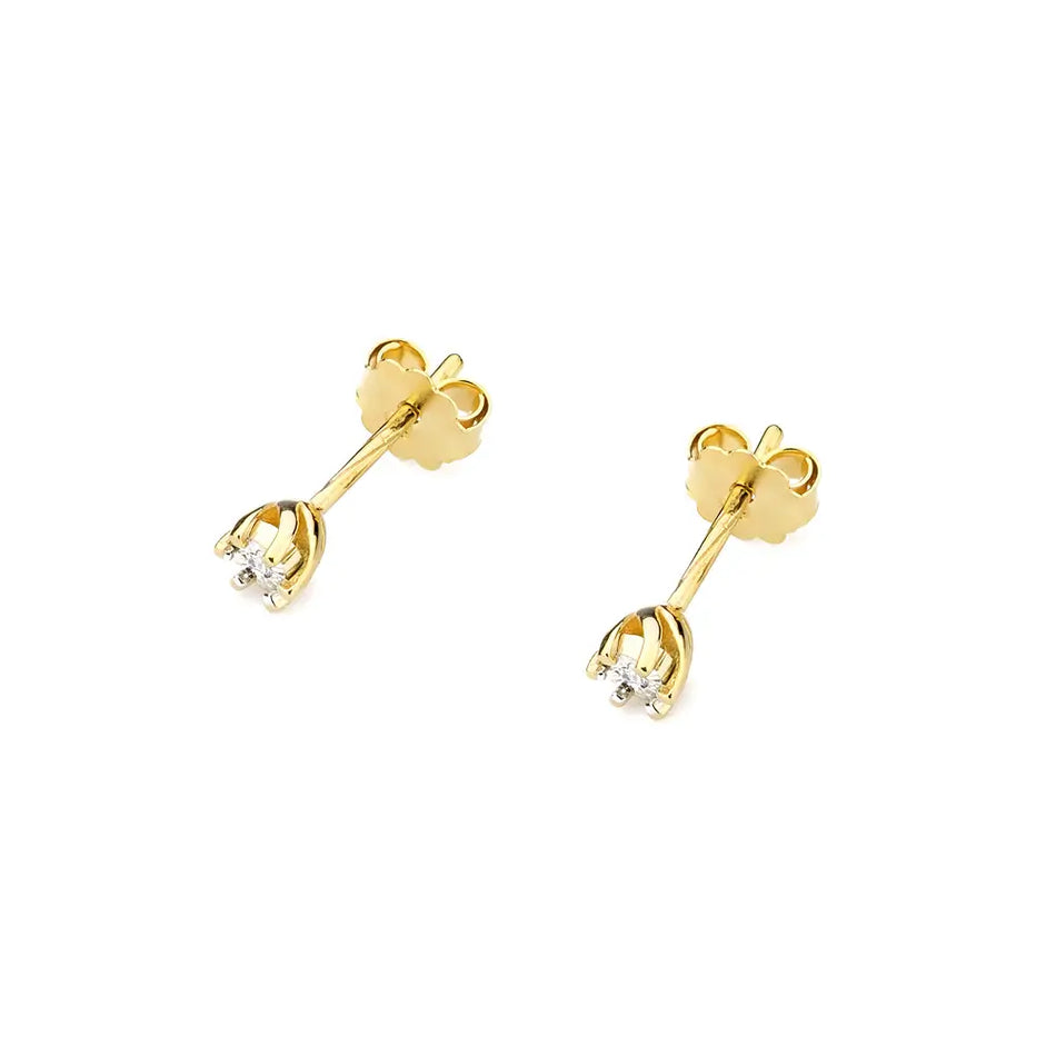 Gold Earrings with Diamonds