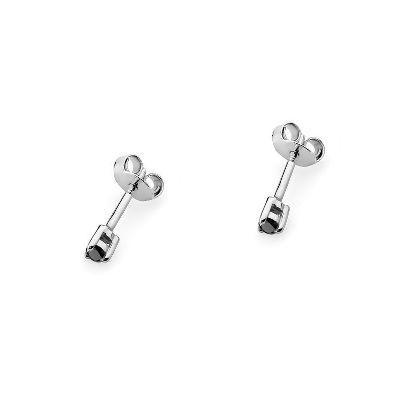 Gold Earrings with 0.04ct Black diamonds