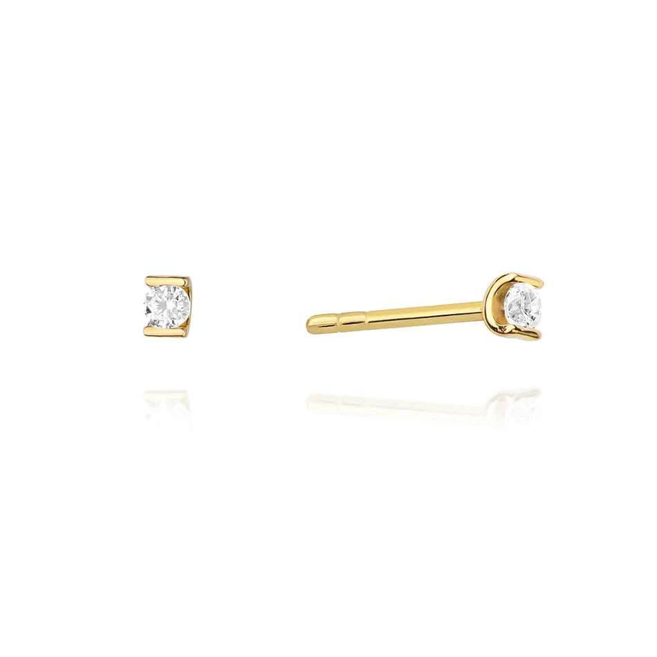 Gold Earrings with 0.04ct Diamonds