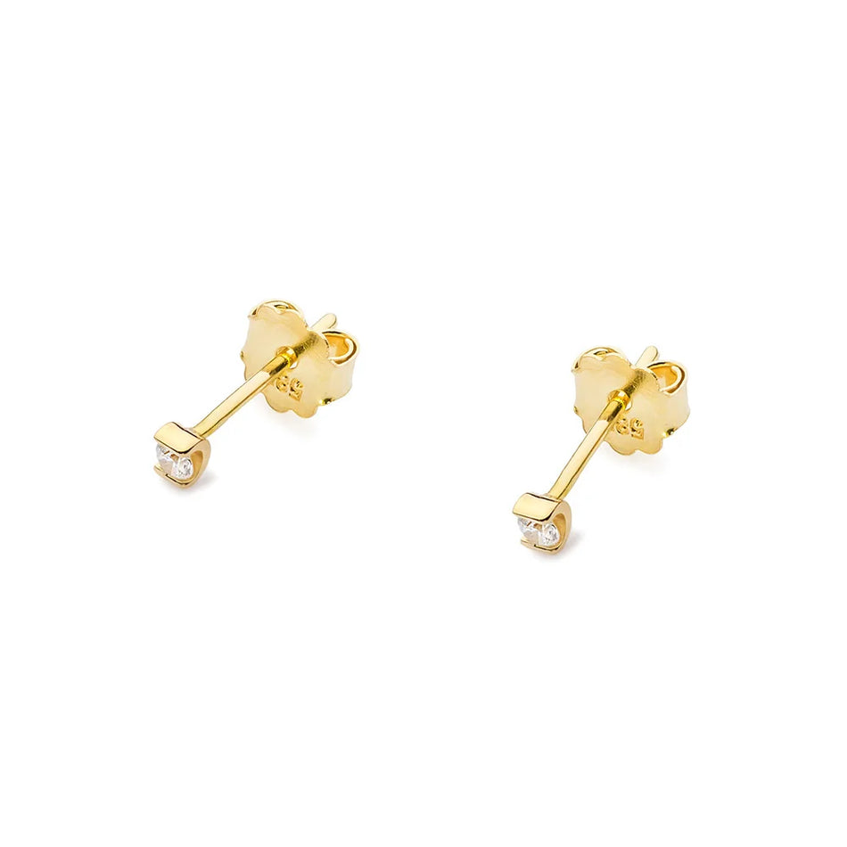 Gold Earrings with 0.04ct Diamonds