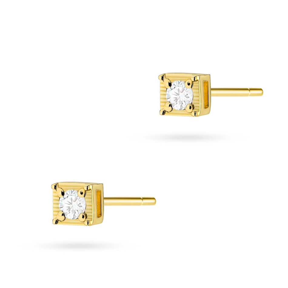 Gold Earrings with 0.03ct Diamonds