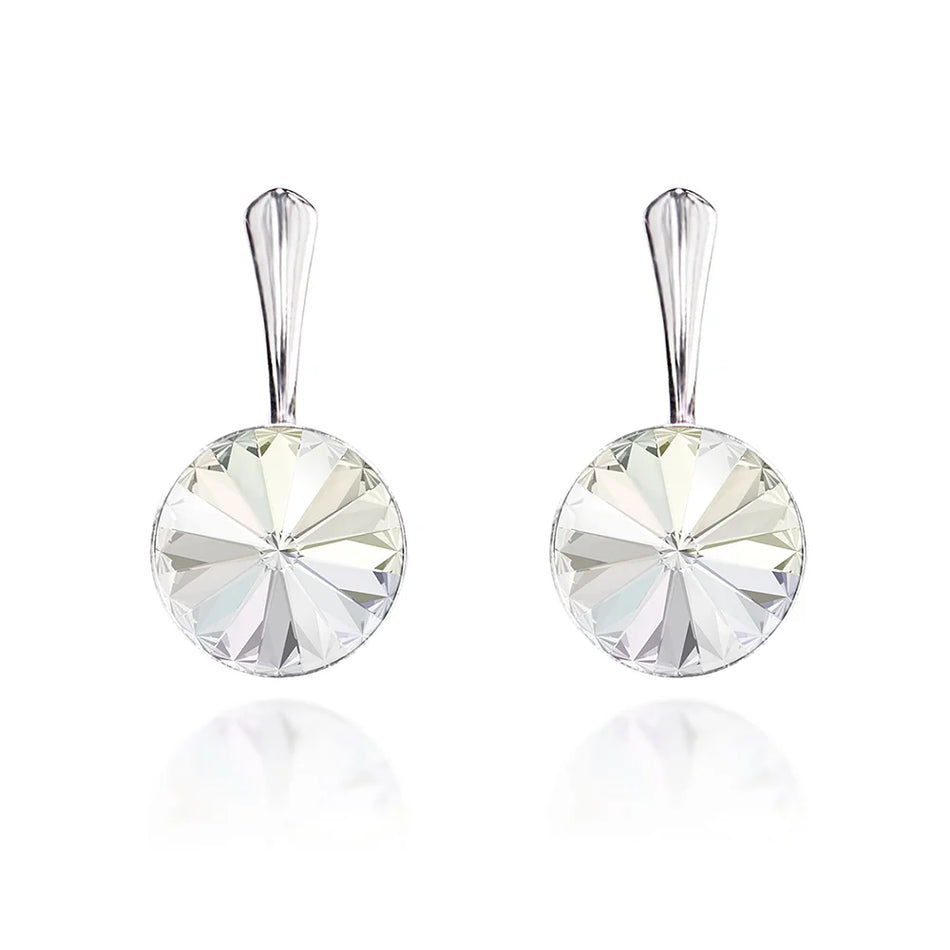 Classic Wedding Silver Swarovski Crystals Earrings
