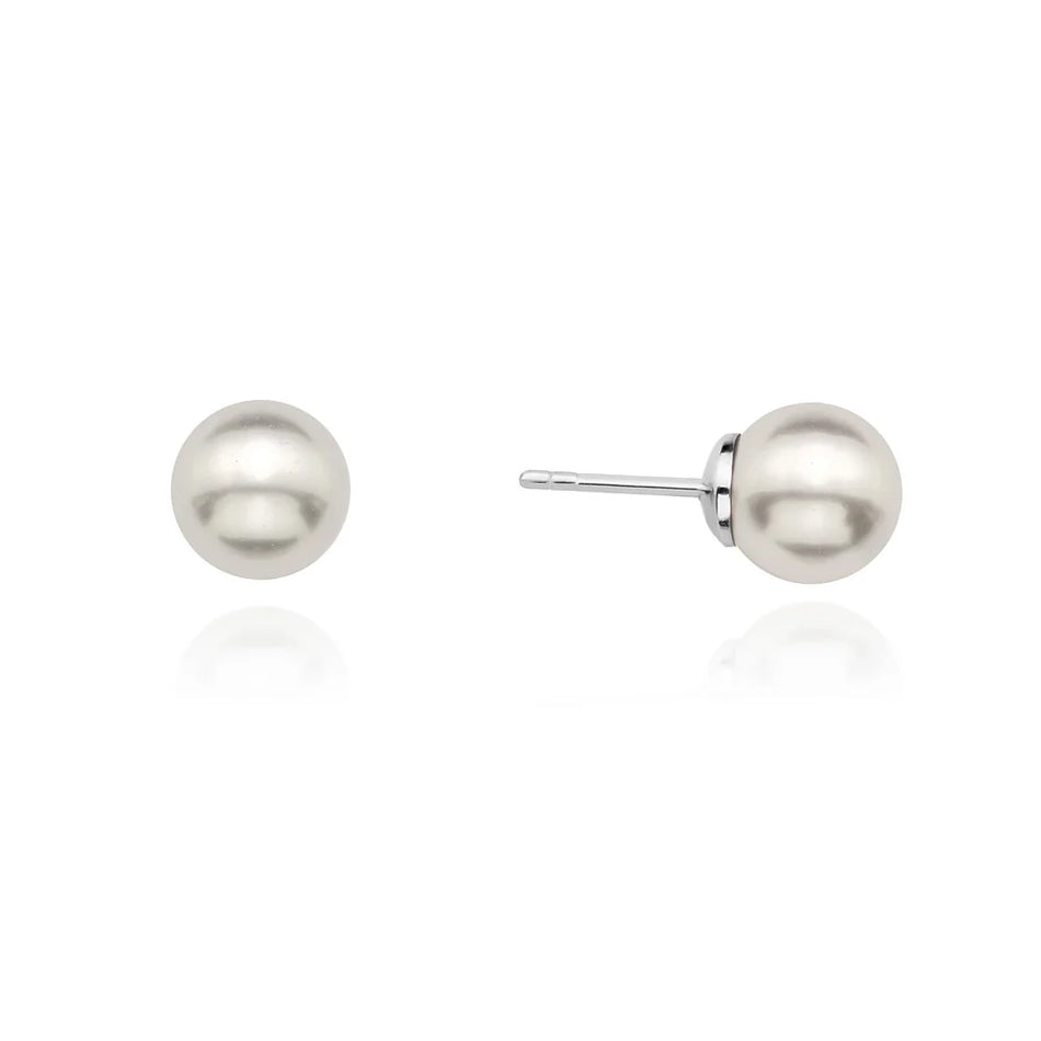 Classic Wedding Silver Pearl Earrings