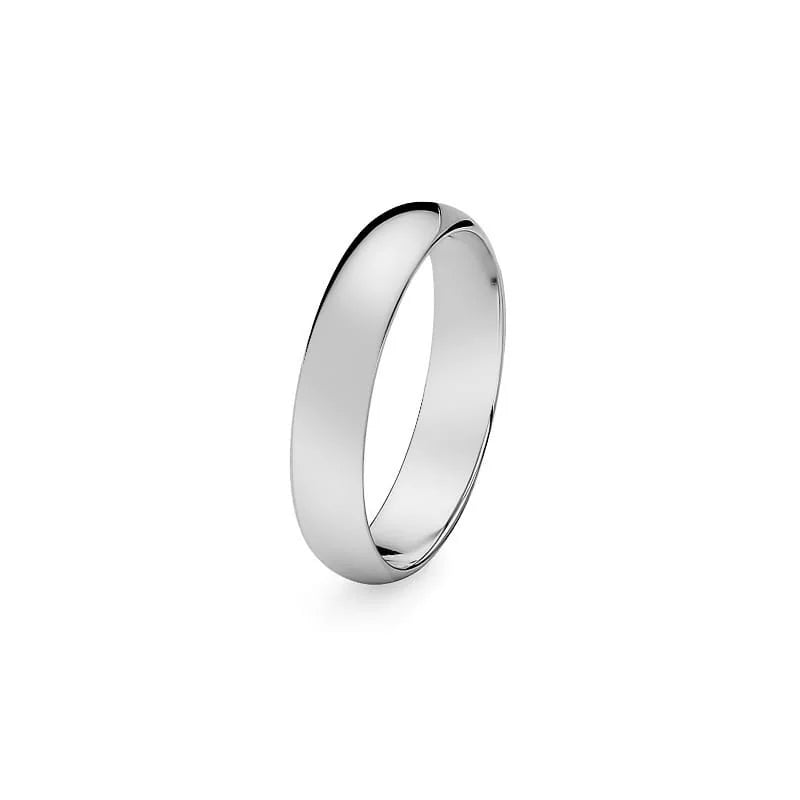 Klasický stříbrný půlkulatý snubní prsten 4mm