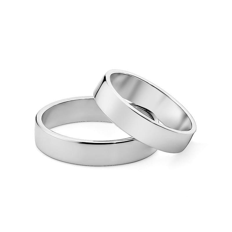 Classic Flat Gold Wedding Bands Rings 4 and 5mm