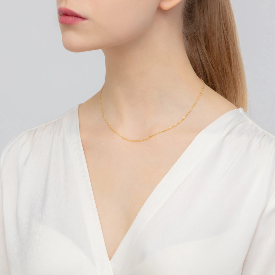 Gold-plated Silver Singapore Chain 1.5mm