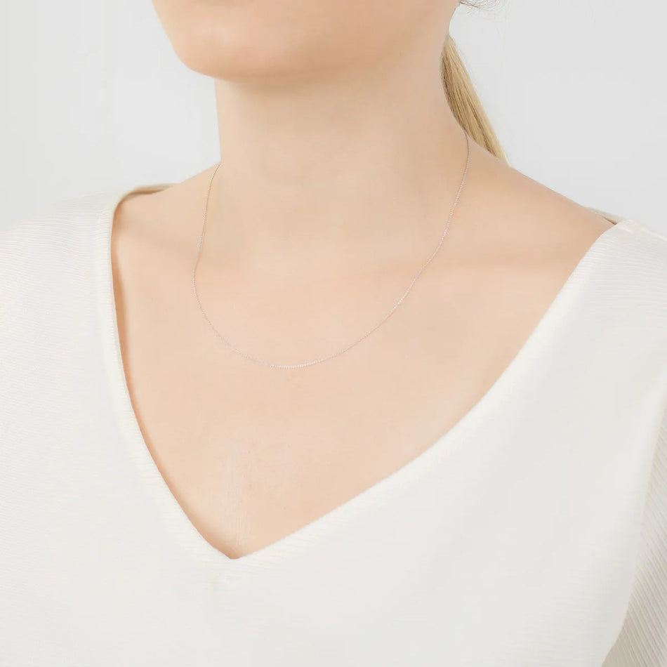 White Gold Anchor Chain 0.8mm