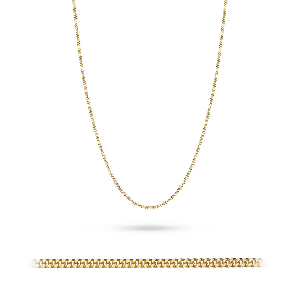 Gold Curb Chain 0.7mm