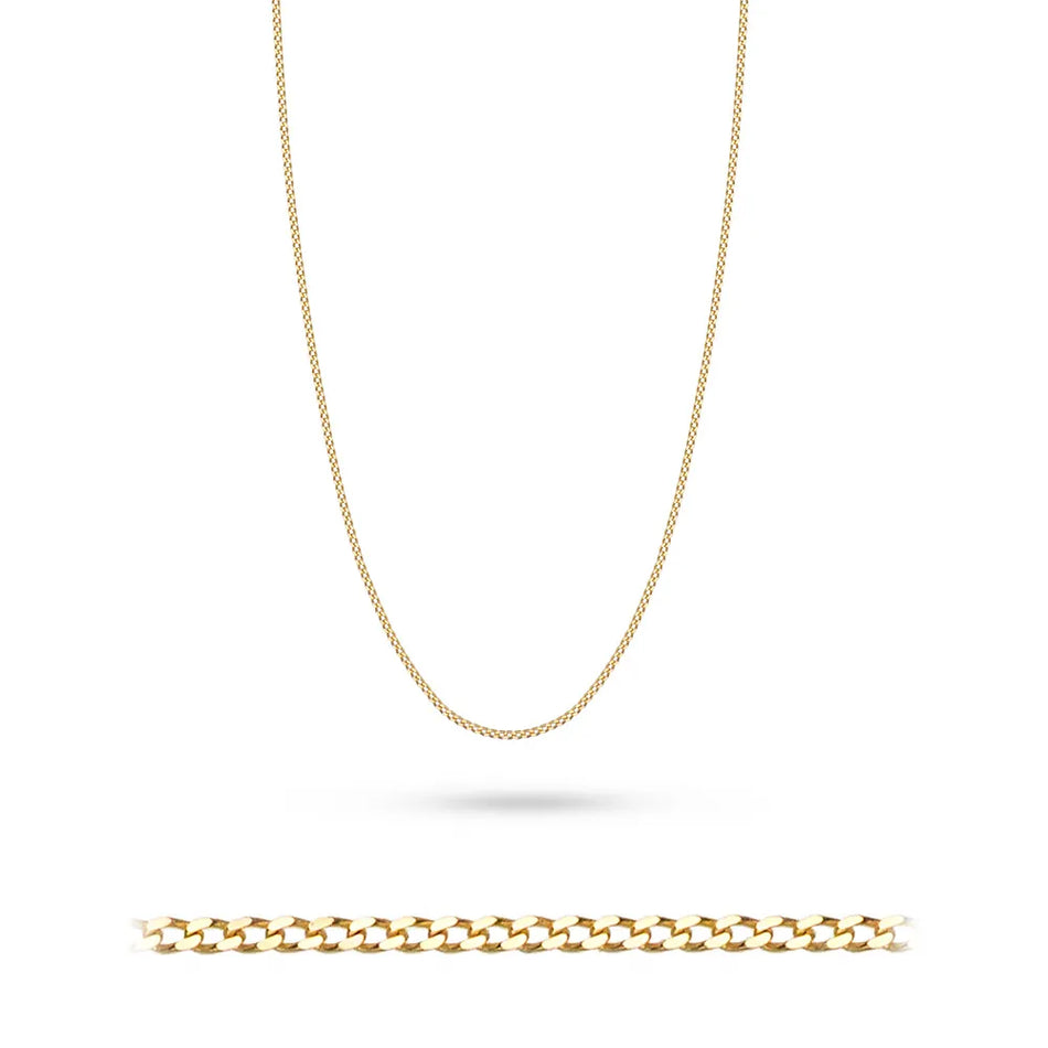 Gold Curb Chain 0.7mm