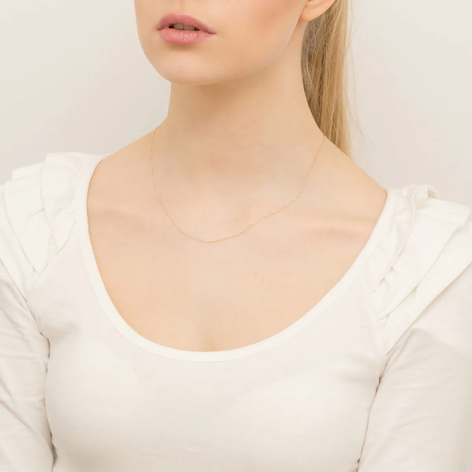 Gold Curb Chain 0.7mm