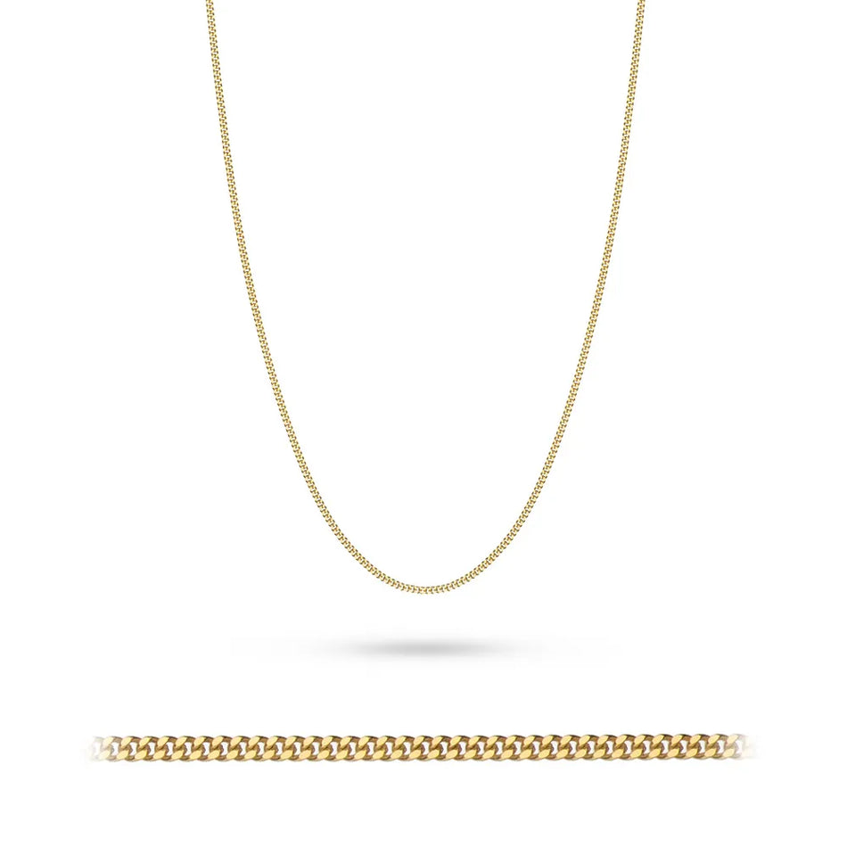 Gold Curb Chain 0.8mm