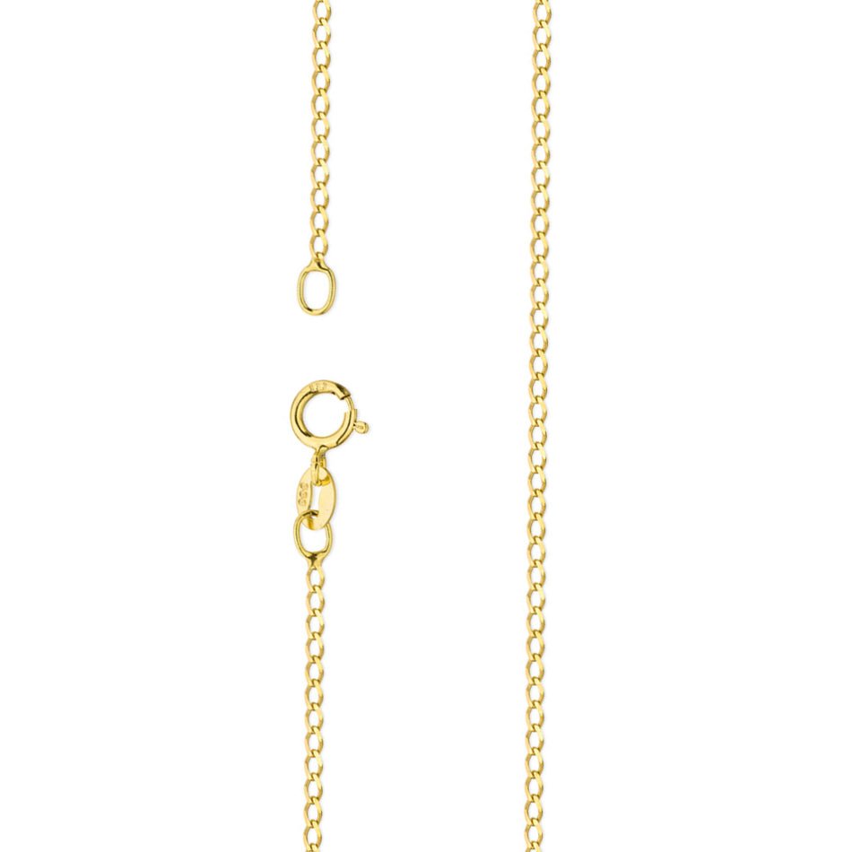 Gold Diamond Cut Curb Chain 1,5mm