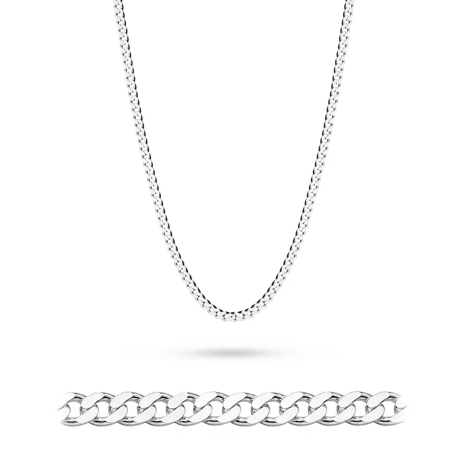 Men's Silver Curb Chain 3.4mm