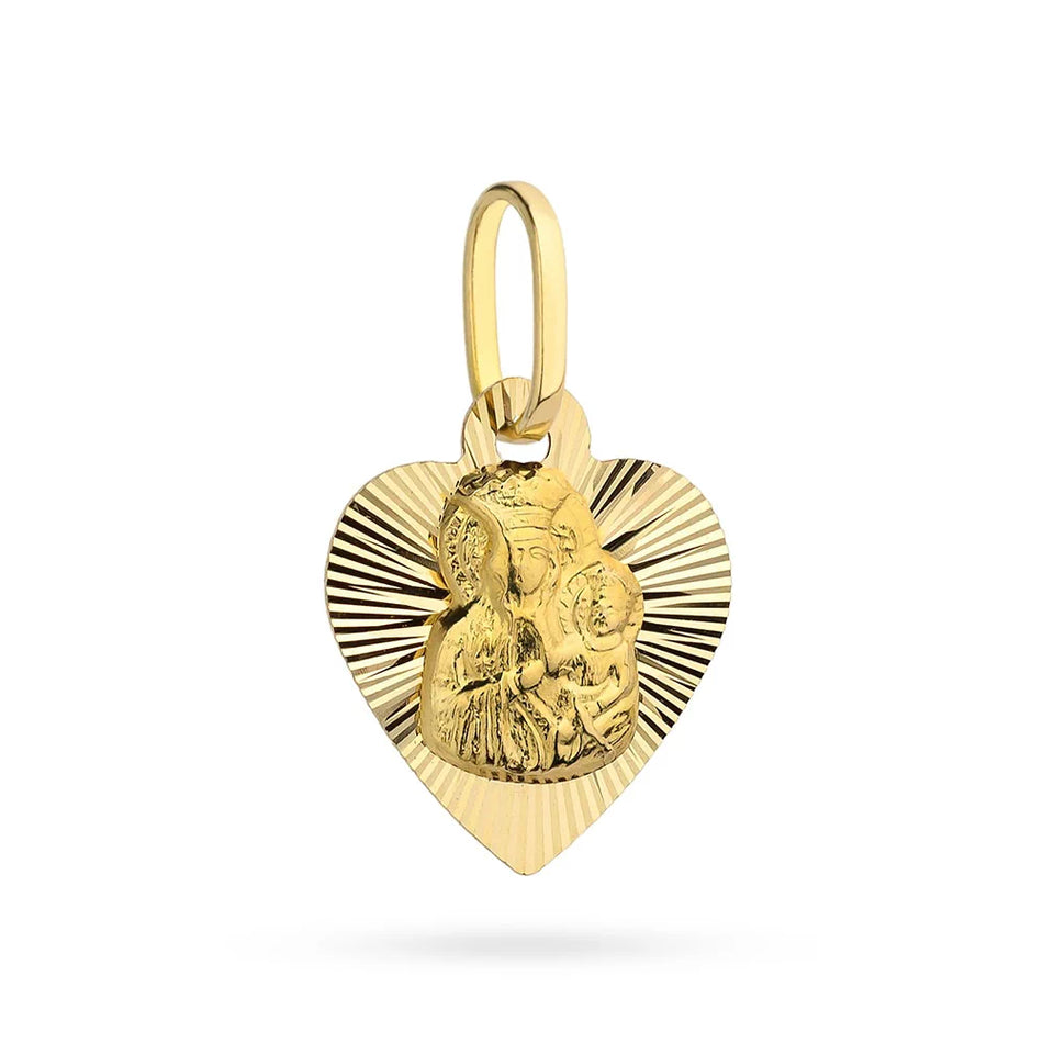 Gold Virgin Mary Medallion Pendant