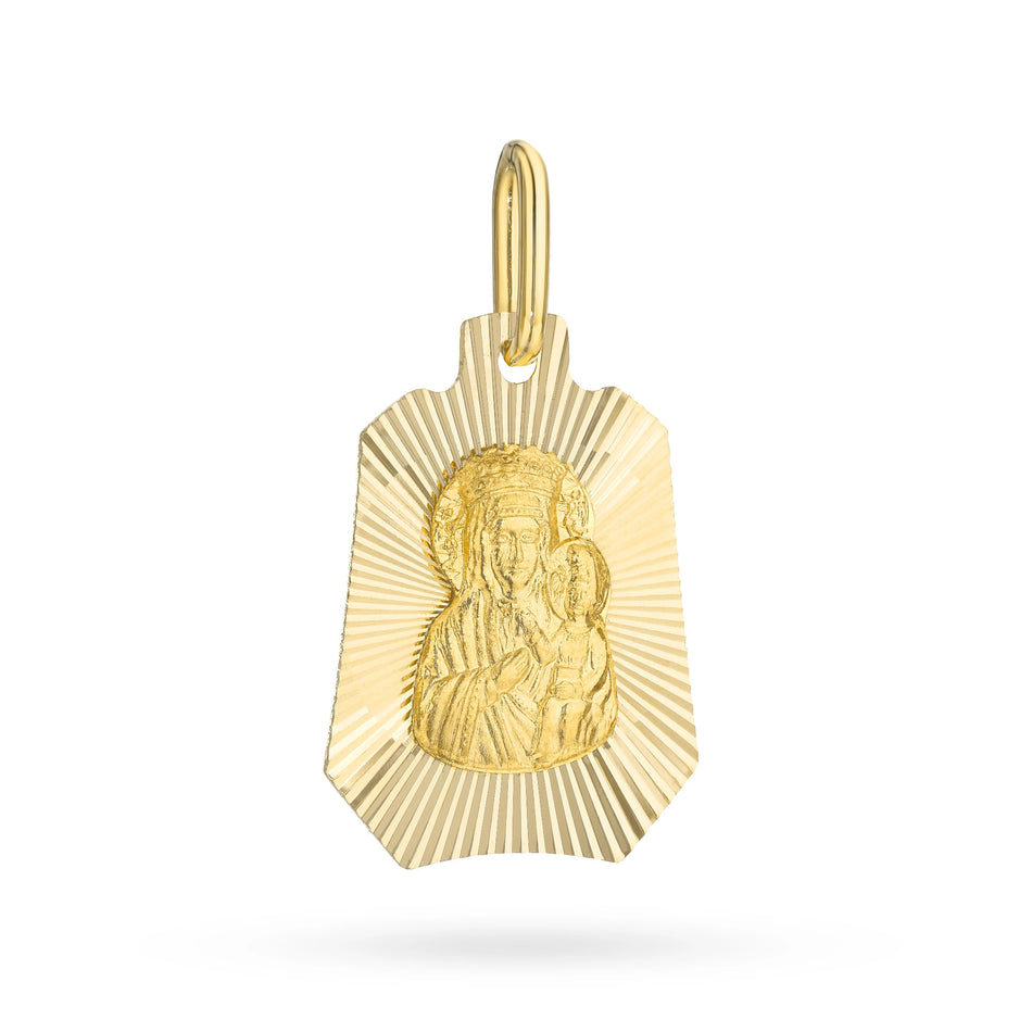 Gold Virgin Mary Medallion Pendant