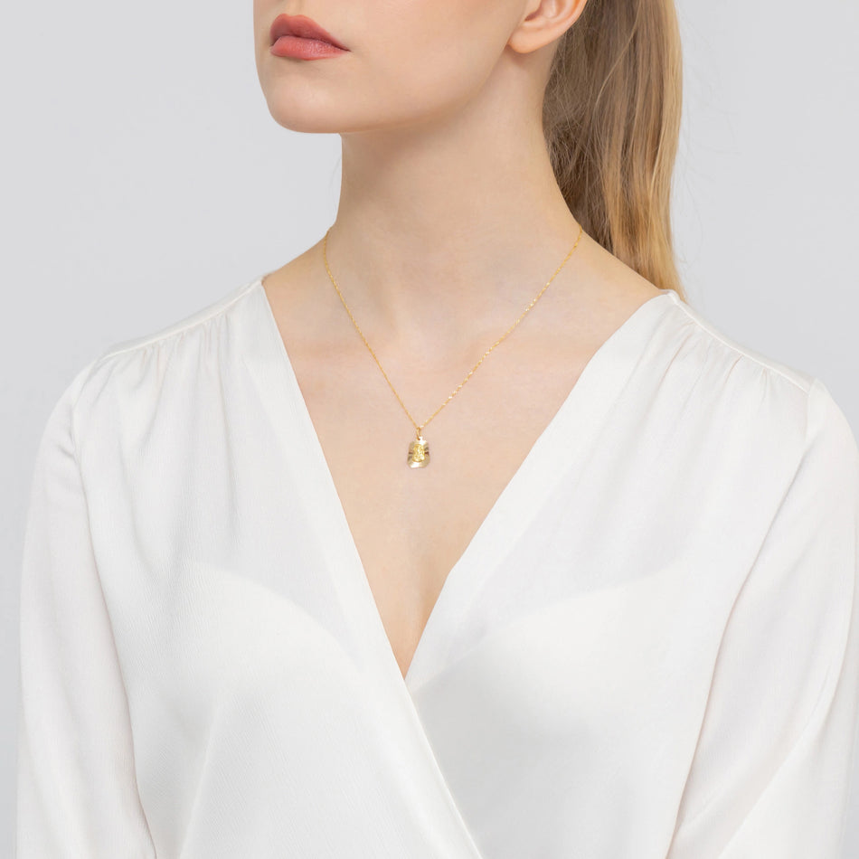 Gold Virgin Mary Medallion Pendant