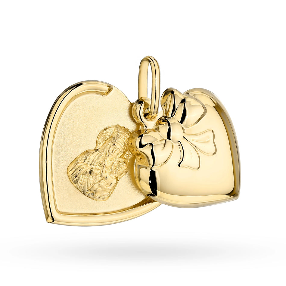 Gold Virgin Mary Medallion Pendant