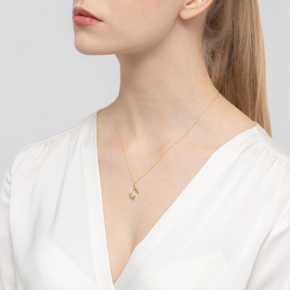 Gold Virgin Mary Medallion Pendant