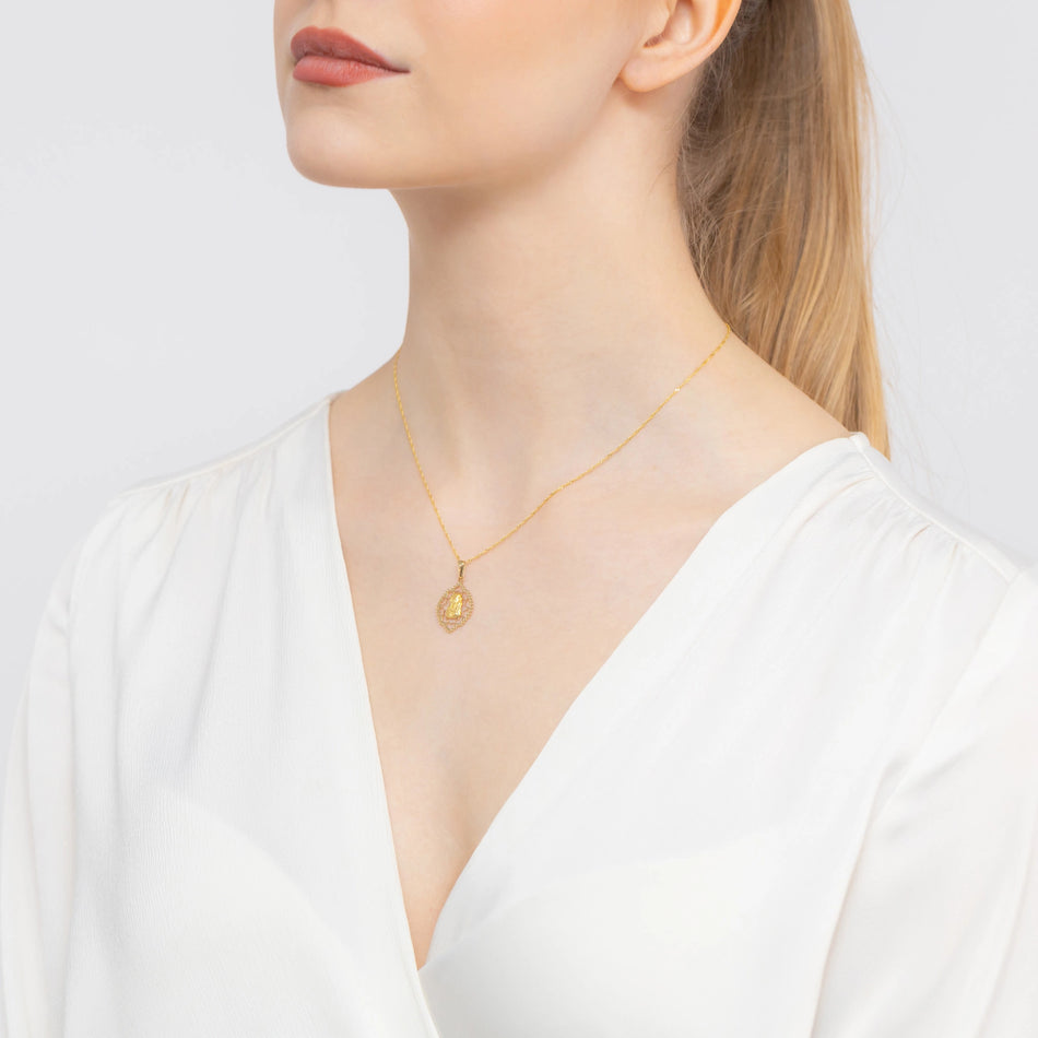 Zlatý Přívěsek medailon Panny Marie