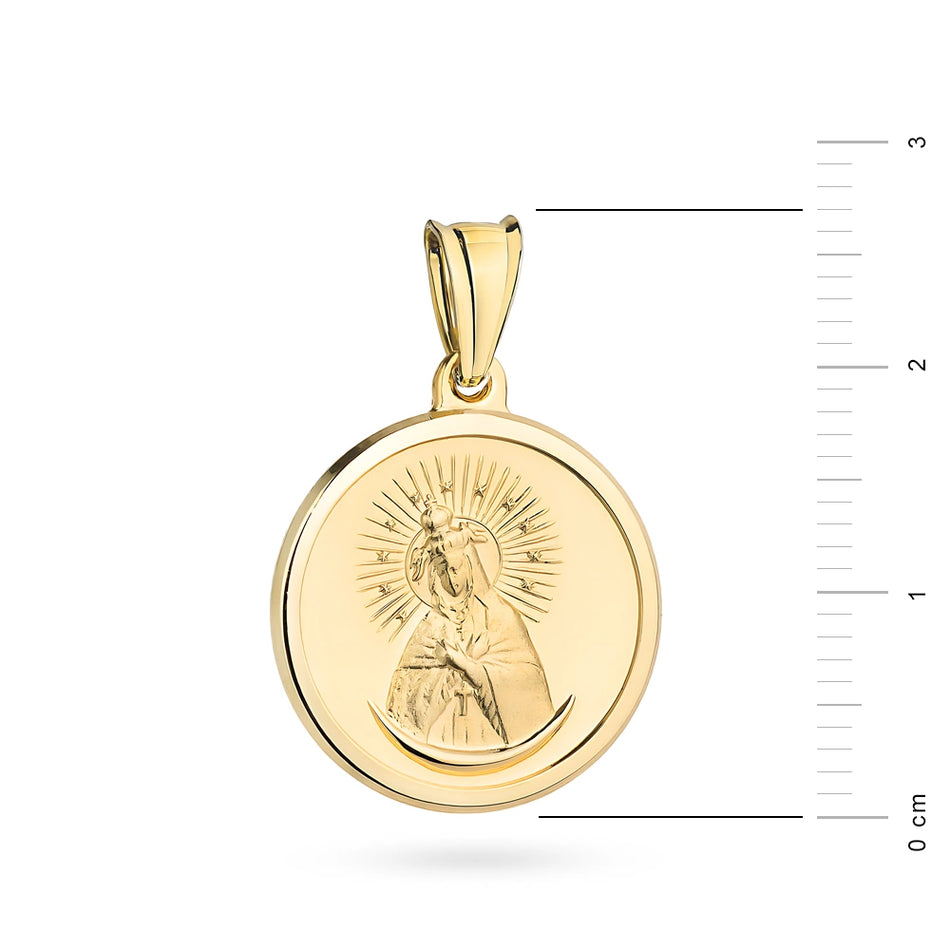 Gold Virgin Mary Medallion Pendant