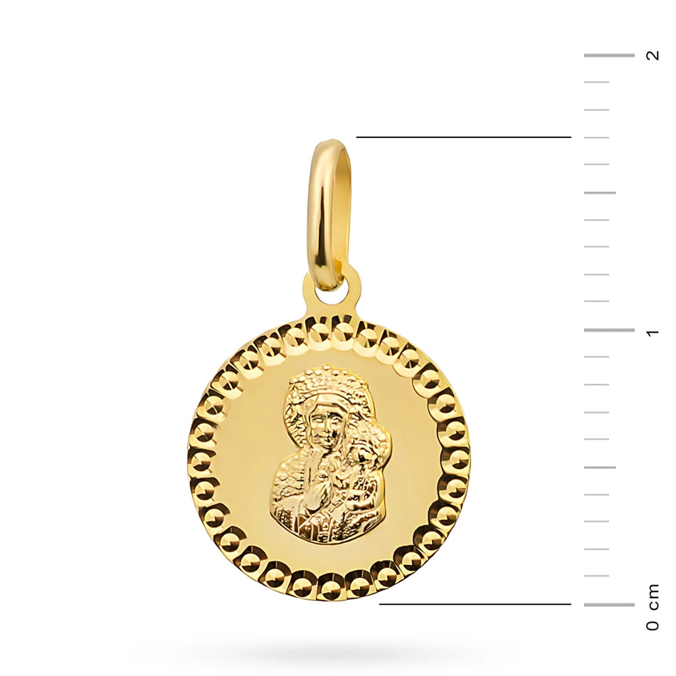 Gold Virgin Mary Medallion Pendant