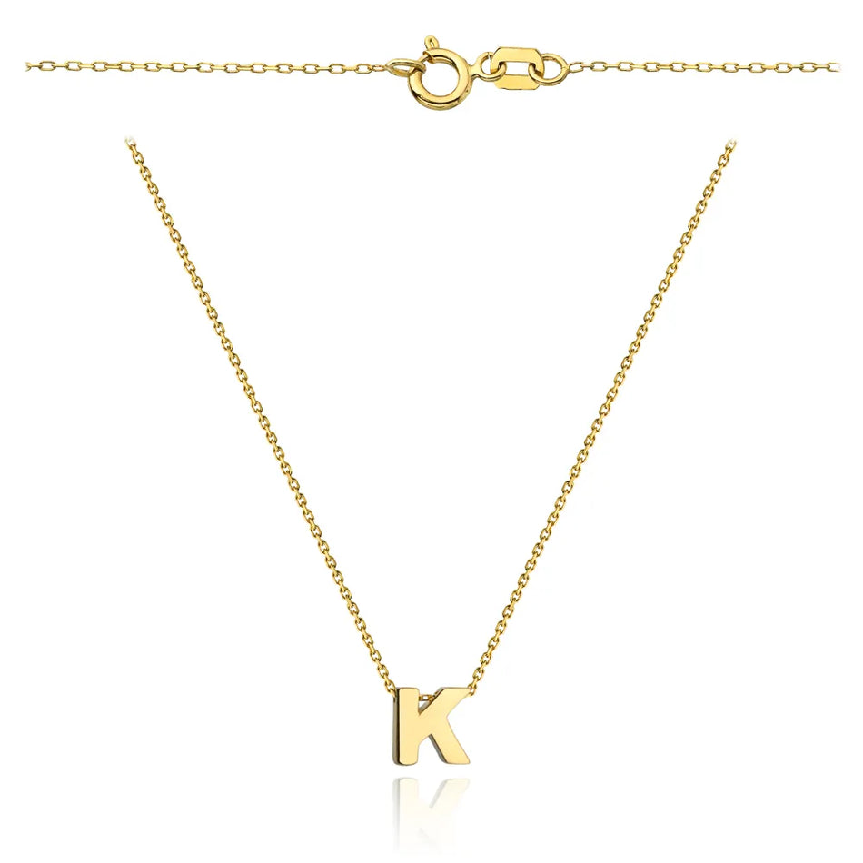 Gold Necklace with Letter K
