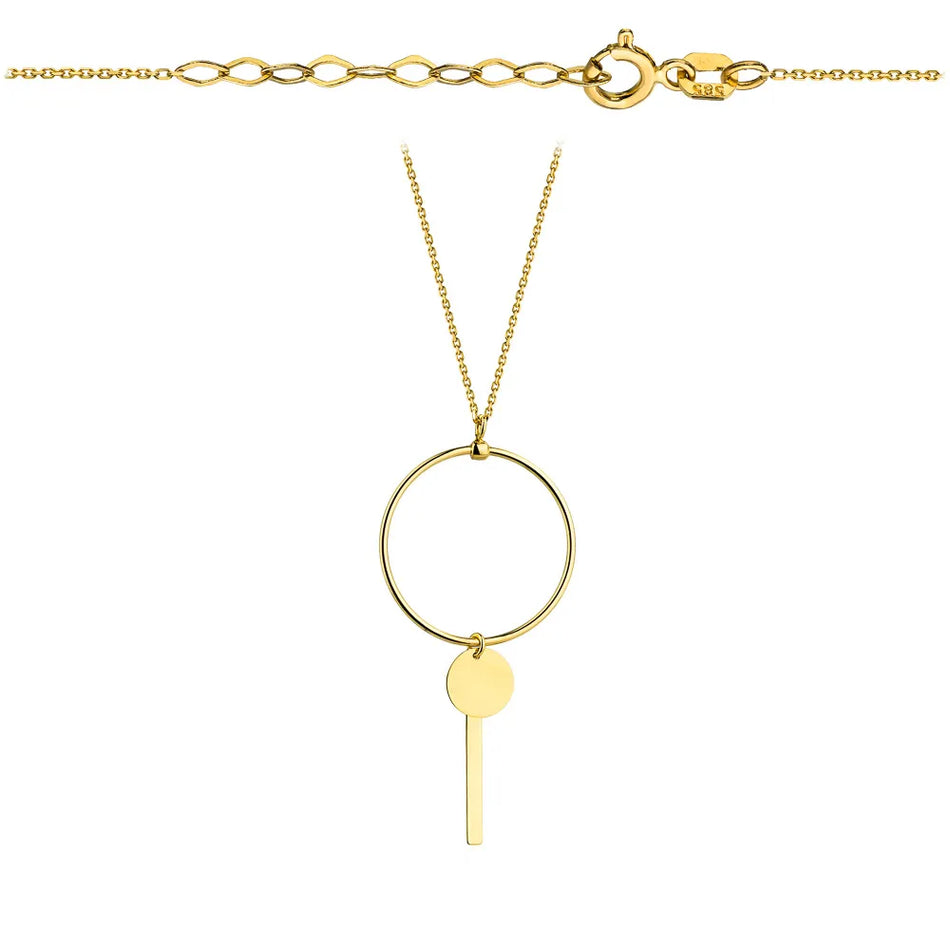 Gold Necklace with Circle