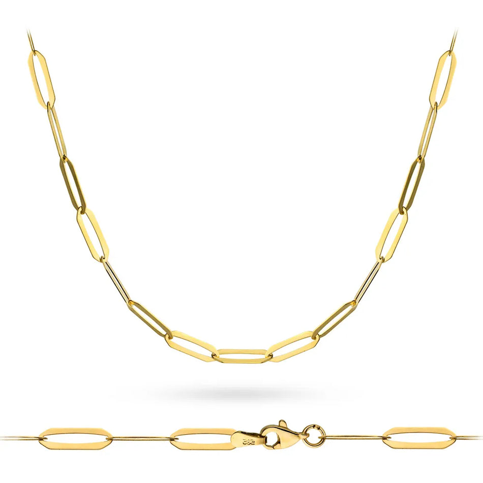 Gold Necklace Chain with Long Links