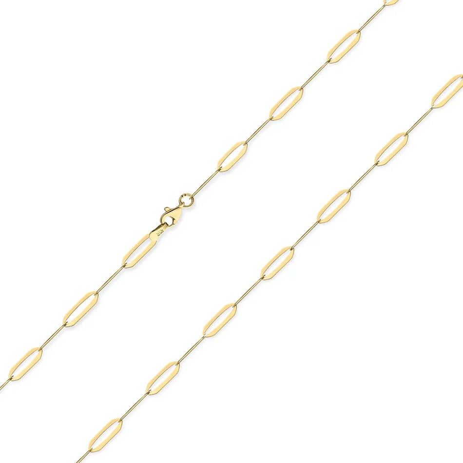 Gold Necklace Chain with Long Links