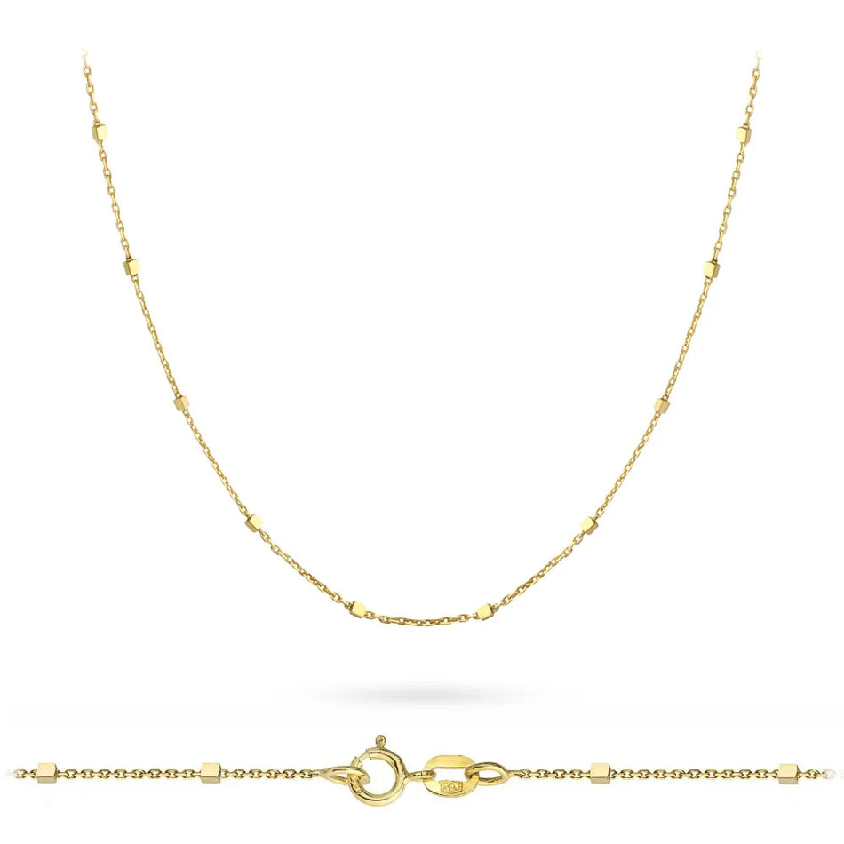 Gold Necklace Chain with Cubes