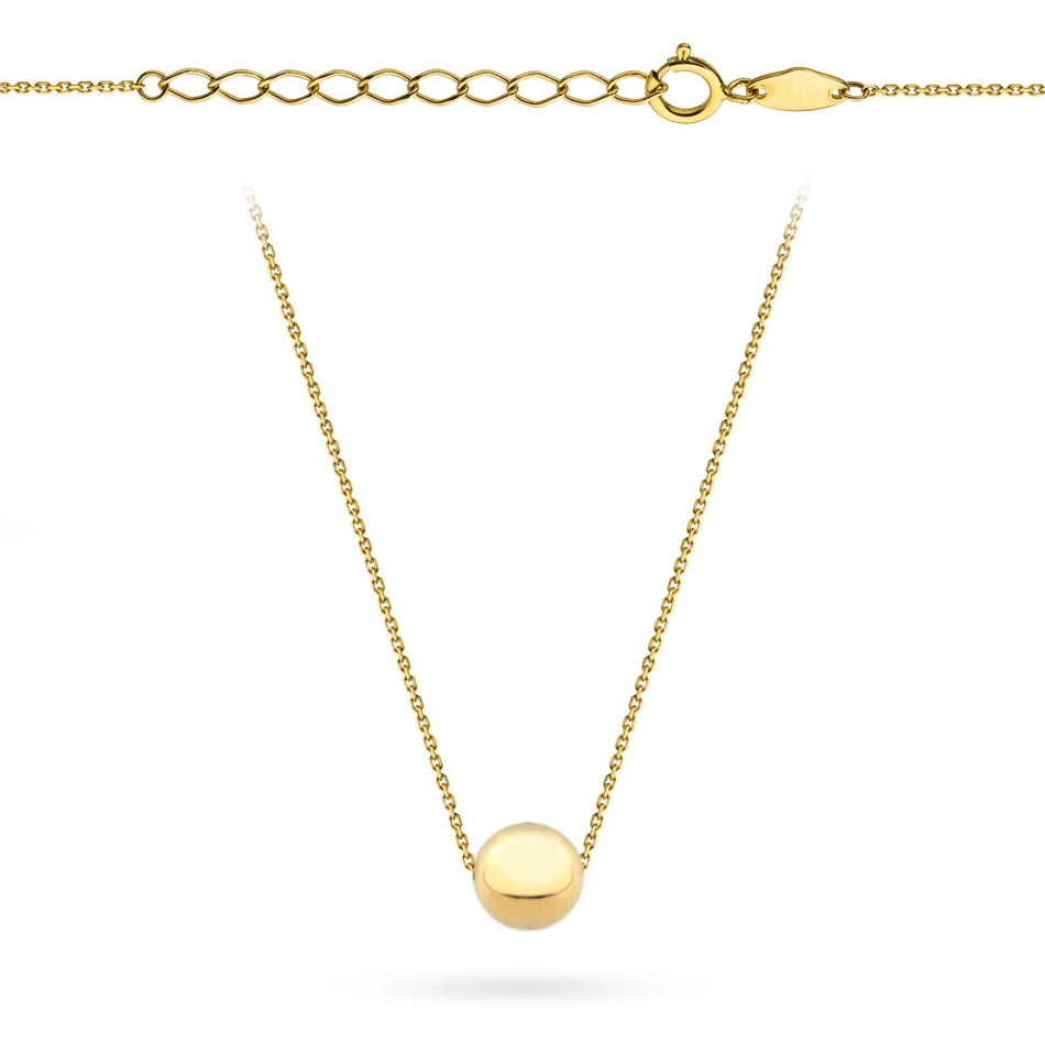 Gold Necklace with Circle Bead
