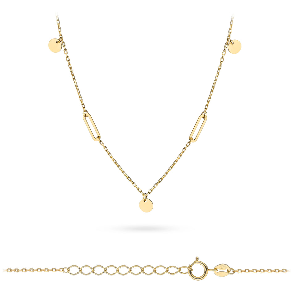 Gold Necklace with Circles
