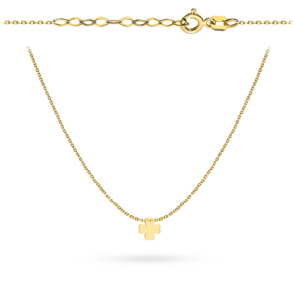 Gold Necklace with Lucky Clover