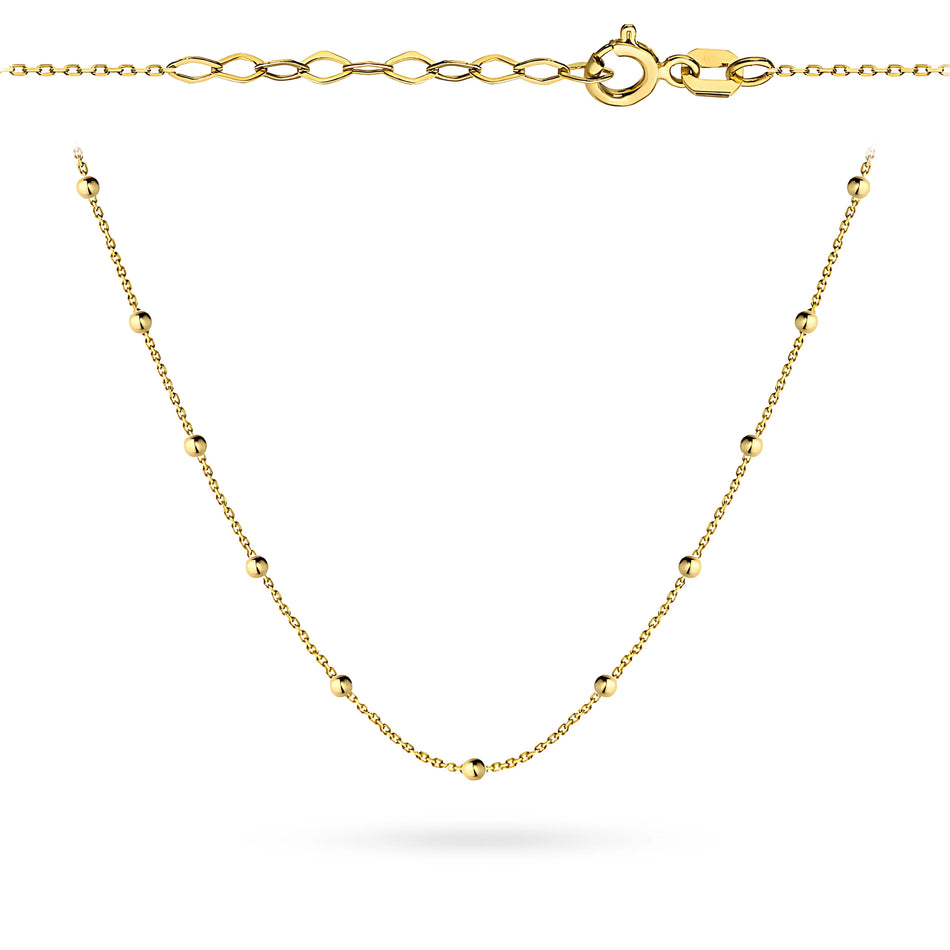 Gold Necklace with Beads