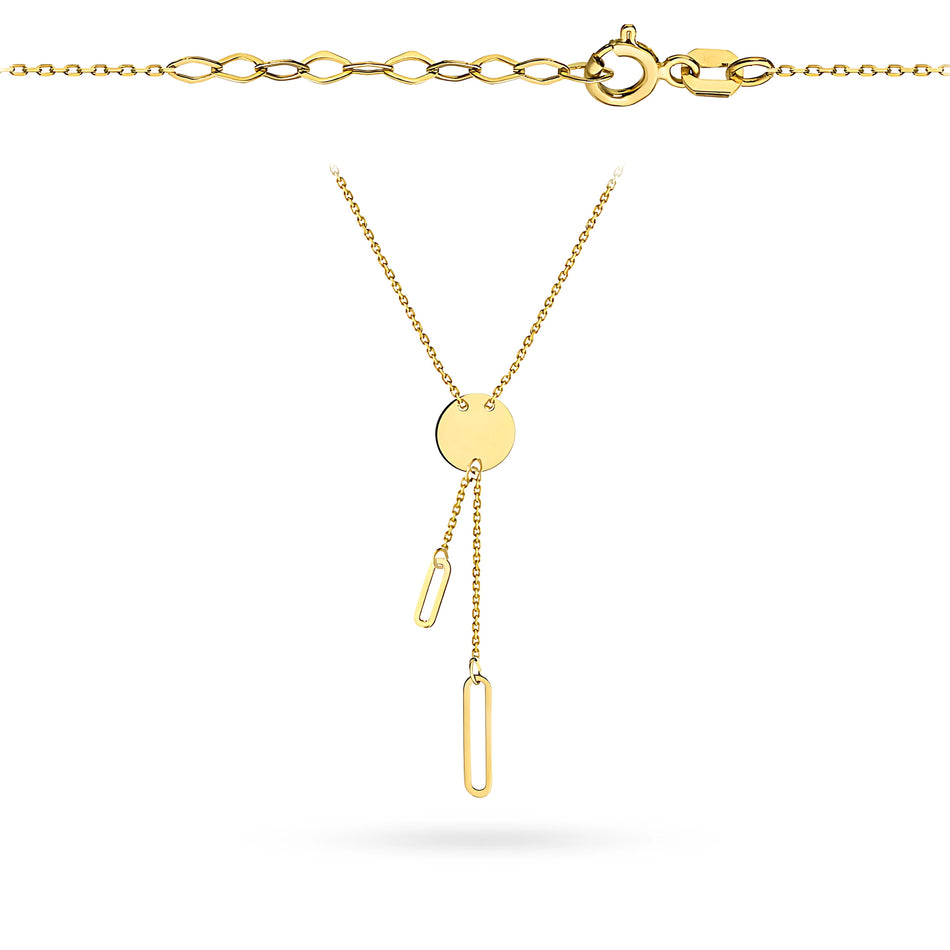 Gold Necklace with Full Circle