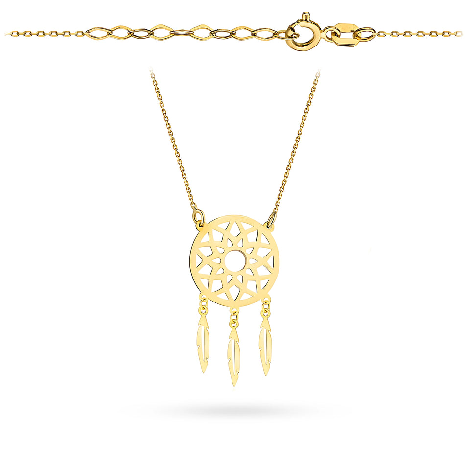 Gold Necklace with Dream Catcher