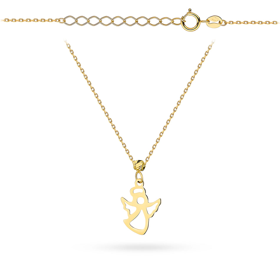 Gold Necklace with Angel Bead