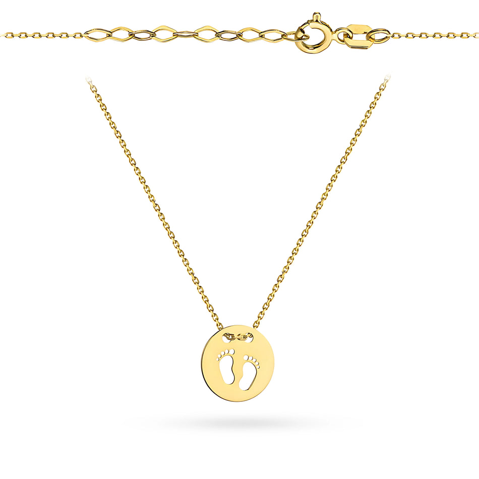 Gold Necklace with Baby Feet